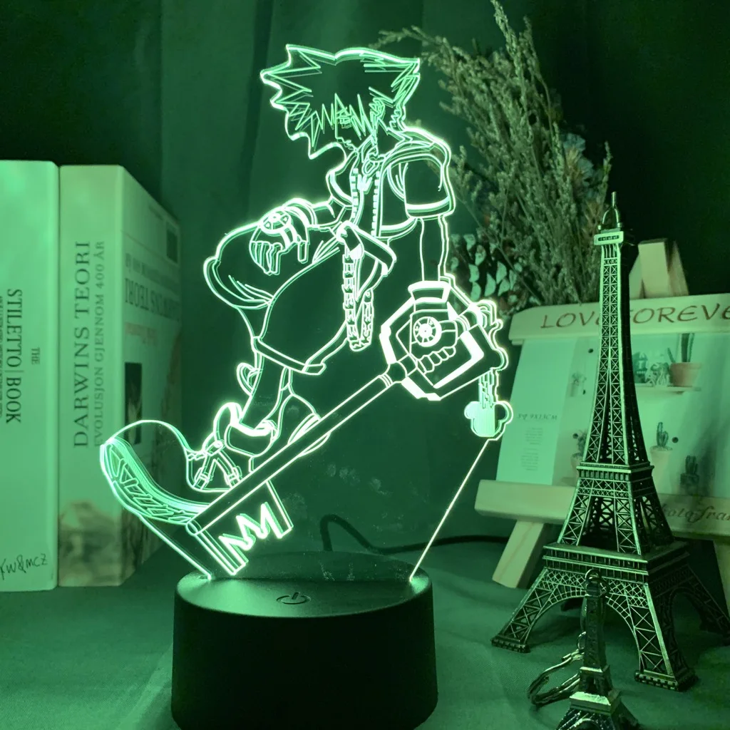 Игра Kingdom Hearts Sora Keyblade рисунок детский ночной Светильник Led Изменение цвета детская спальня декор ночной Светильник Sora лампа прикроватная
