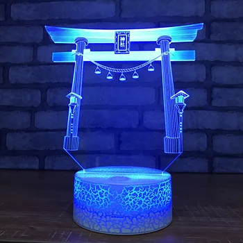 

Ancestral hall gate and memorial archway of Chinatown 7 Color Lamp 3d Visual Led Night Lights For Kids Touch Usb Table Lampara