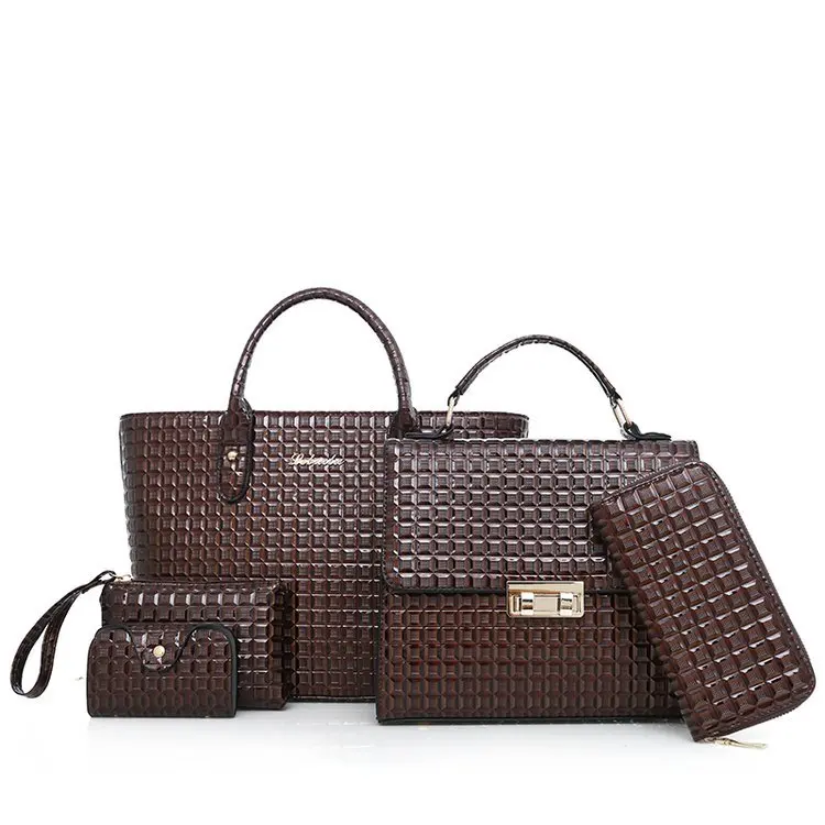 

Six Pieces Set Crocodile Pattern Korean-style WOMEN'S Fashion Handbag Handbag Shoulder Women's Large Bag Fashion