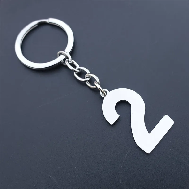 aquarius keychain Нержавеющая сталь числовая цифра брелок 0-9 древний Римский брелок в форме числа для женщин мужчин фигура ювелирные изделия - Цвет: aquarius keychain