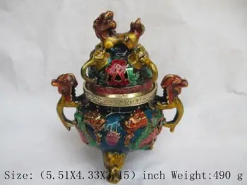 

Christmas Gift Chinese cloisonne censers daming years. The dragon lion censer