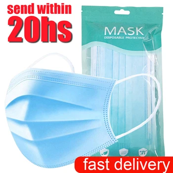 

10PCS/Bag Disposable Face Mask 3 ply Filter PM 2.5 Hygiene Anti Dust Facemask Face Mouth Masks Breathable Mouth maska