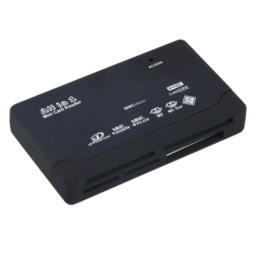 Новейший горячий черный Внешний USB 2,0 мульти-кардридер для XD MMC MS CF TF Mini M2