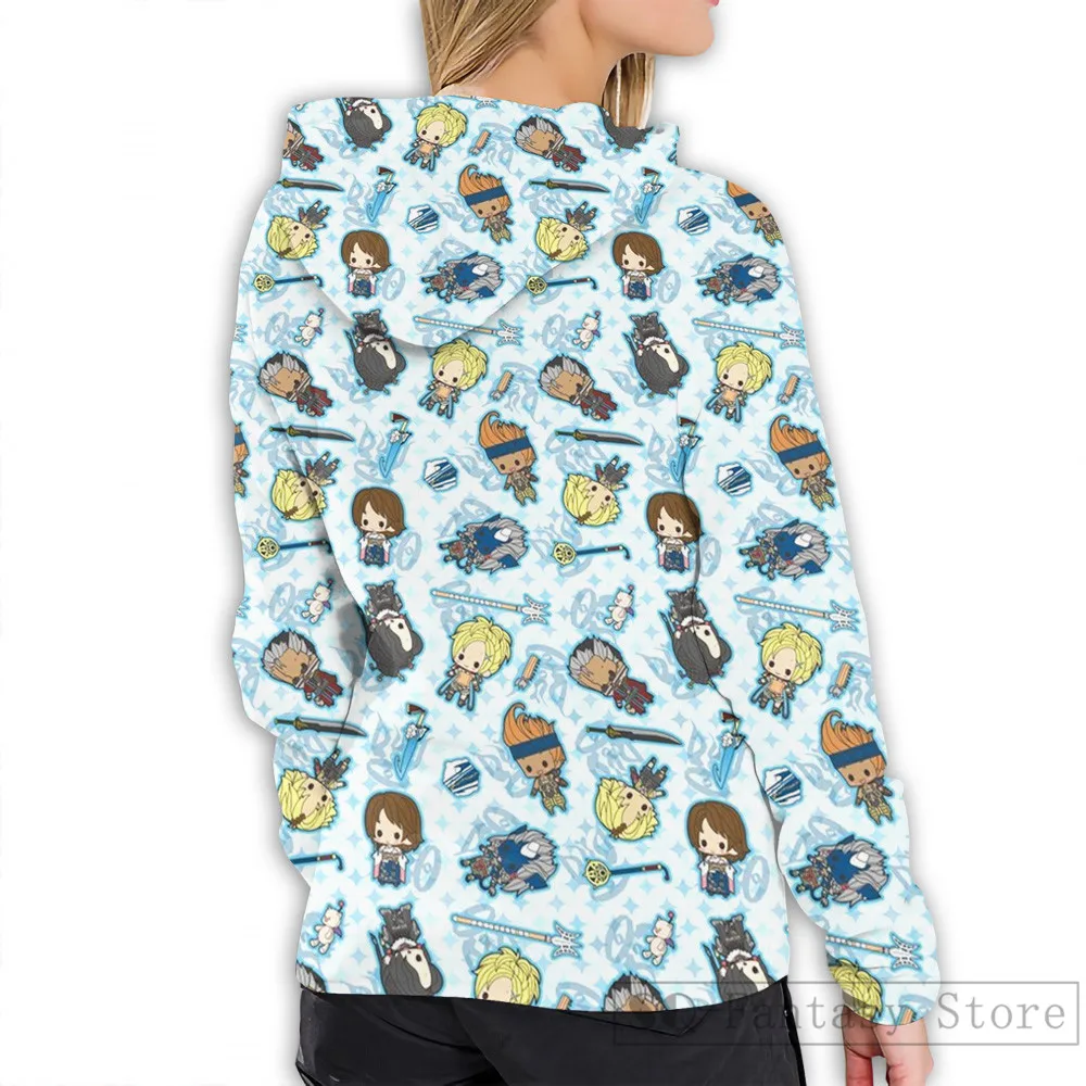 Мужские толстовки, свитшоты для женщин забавные Final Fantasy X Chibi повседневные толстовки с капюшоном