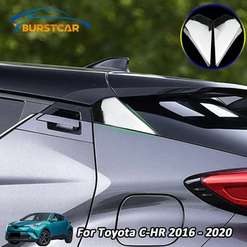 

2Pcs/Set ABS Chrome Rear Tail Window Windshield Side Triangle Trim Sticker for Toyota CHR C-HR 2016 - 2018 2019 2020 Accessories