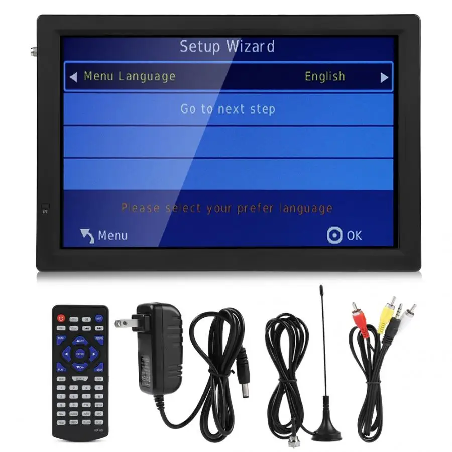 1" Портативный ТВ домашний Автомобиль 1080P автомобильное цифровое телевидение Аудио Видео плеер Автомобильный ТВ монитор домашний ATSC 110-220 В для домашнего автомобиля