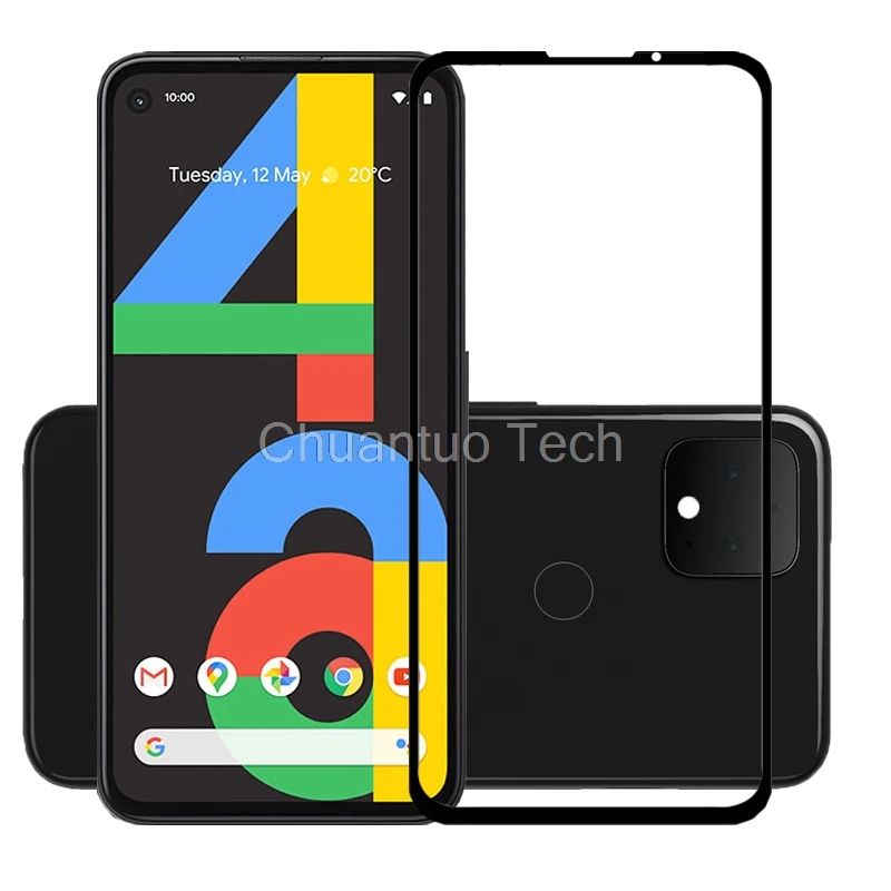 75 Pcs/Lot 2.5D Premium Tempered Glass for Google Pixel 4A Full Cover Screen Protector Protective Film for Google Pixel 4a