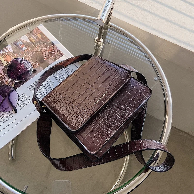 

YL Crocodile Pattern Small Tote Bag 2020 Fashion New Quality PU Leather Women's Designer Handbag Vintage Shoulder Messenger Bag