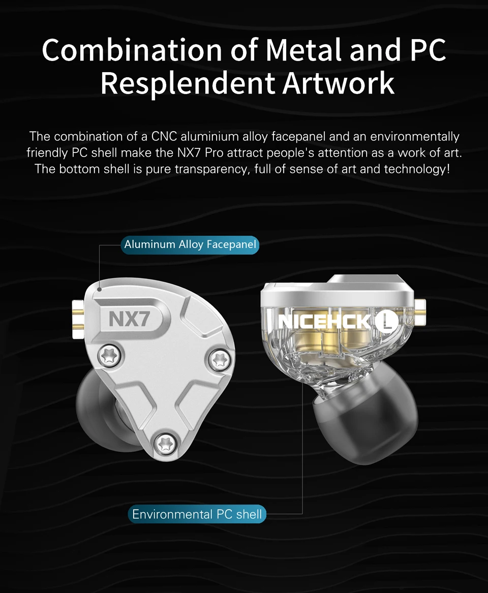 NICEHCK NX7 Pro 7 драйвер HIFI наушники 4BA+ двойной CNT динамический+ пьезоэлектрическая керамика Гибридный Сменный фильтр Лицевая панель IEM