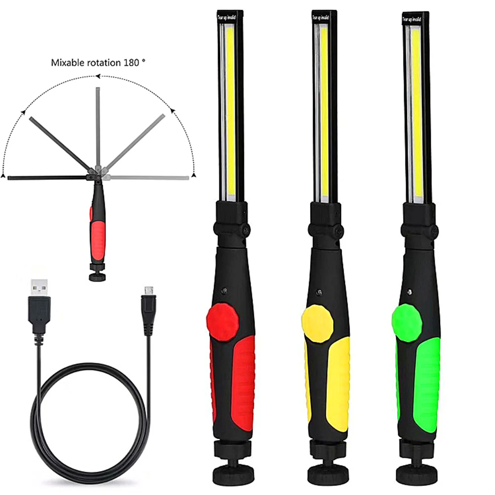 

Work Light Portable Professional Repair Shop USB Charging Durable Hand Magnetic Stepless Dimming Swivel COB LED Lighting