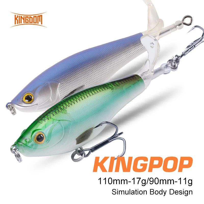 Kingdom Floating Pencil Popper Fishing Lures 9cm/11g 11cm/17g Hard Wobbles Artificial Baits Soft Rotating Tail Good Quality Lure | Спорт и