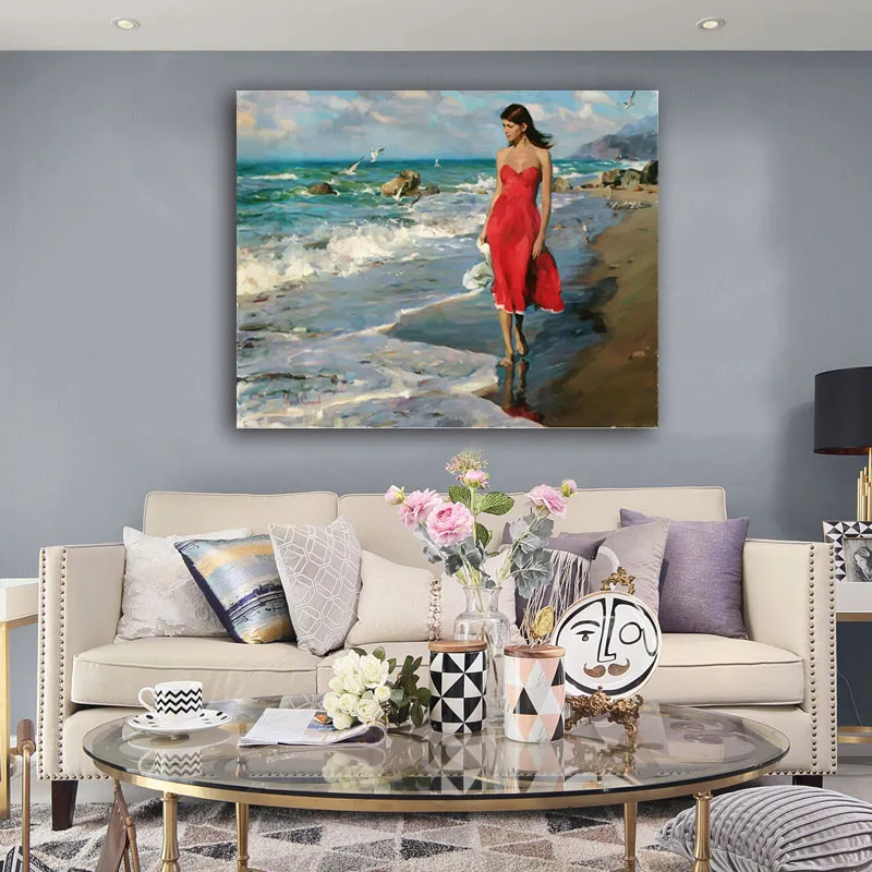 Diy разрисовка по цифровым фотографиям масляная краска персонаж темперамент красота Искусство Ручная роспись декомпрессия вешается на стену