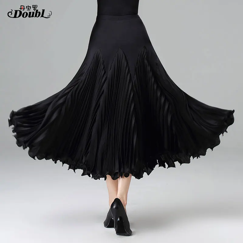 DOUBL ballroom dance large skirt waltz tango waltz foxtrot elegant evening party stage performance dancewear practise workout women dance skirt