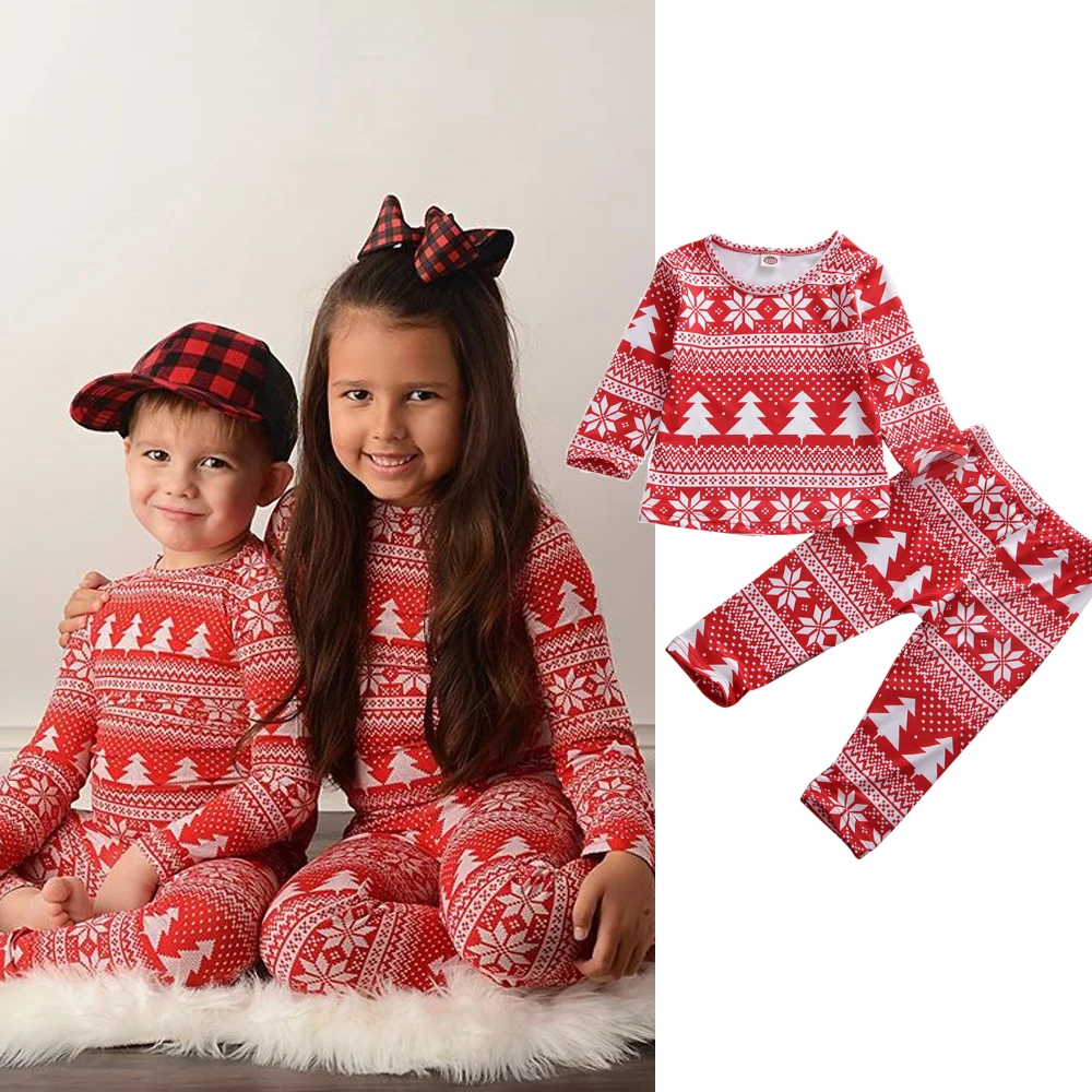 Новинка года; Рождественский пижамный комплект для маленьких мальчиков и девочек Новогодний комплект одежды красного цвета; Детские костюмы; Детский комбинезон; одежда для сна Рождественская одежда
