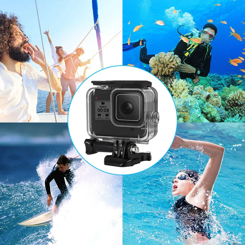 60m Underwater Depth Diving Case Waterproof Camera Housing for GoPro HERO8 Black