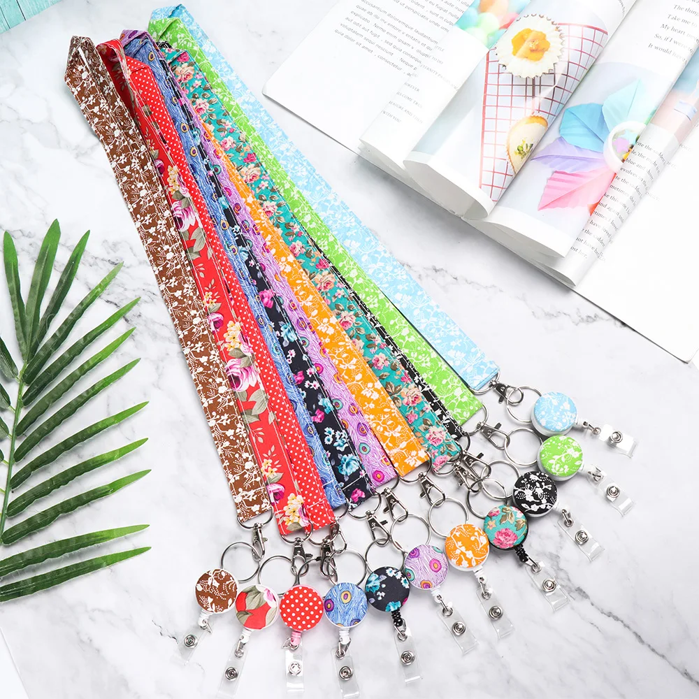 1PC New Printed Fabric Lanyard badge ID Card Holder Neck Strap Clip Mobile Phone Straps Office School Supplies | Канцтовары для