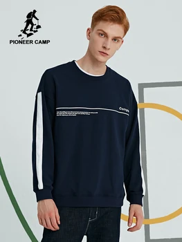

Pioneer Camp 2019 Man Hoodies Casual Autumn Crew Neck Letter Graphic Print Regular Fit Male Sweatshirt AWY902308