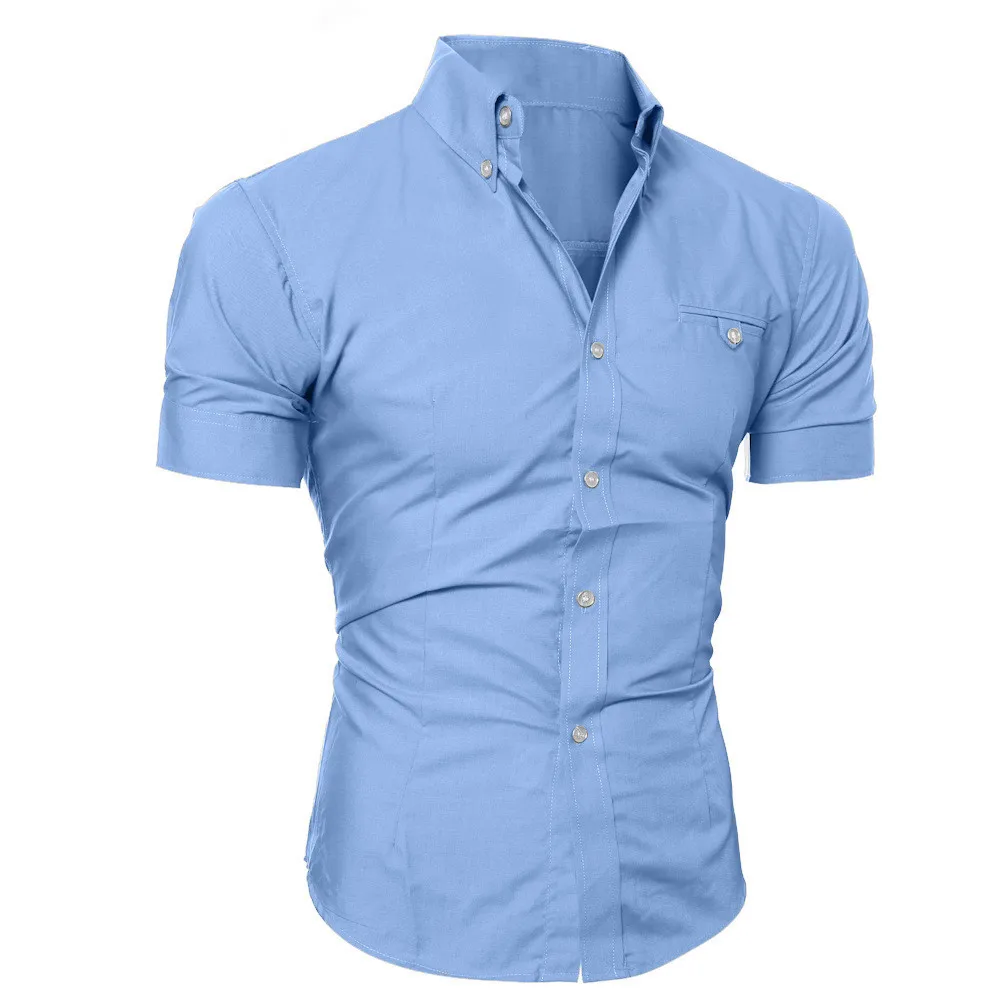 Новинка; Лидер продаж; Homens de Moda de Luxo Elegante; приталенная повседневная одежда; Camisa de с коротким рукавом Para O Sexo Masculino Atacado 10,4