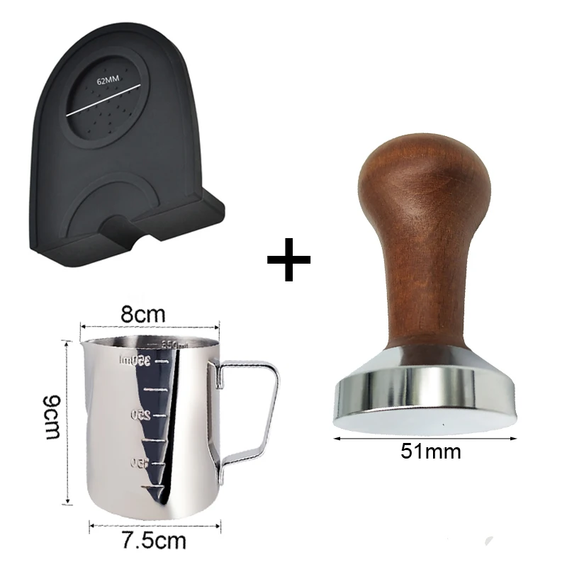 Martillo de café en polvo con mango de madera, Base de acero de 51MM, accesorios de café personalizados
