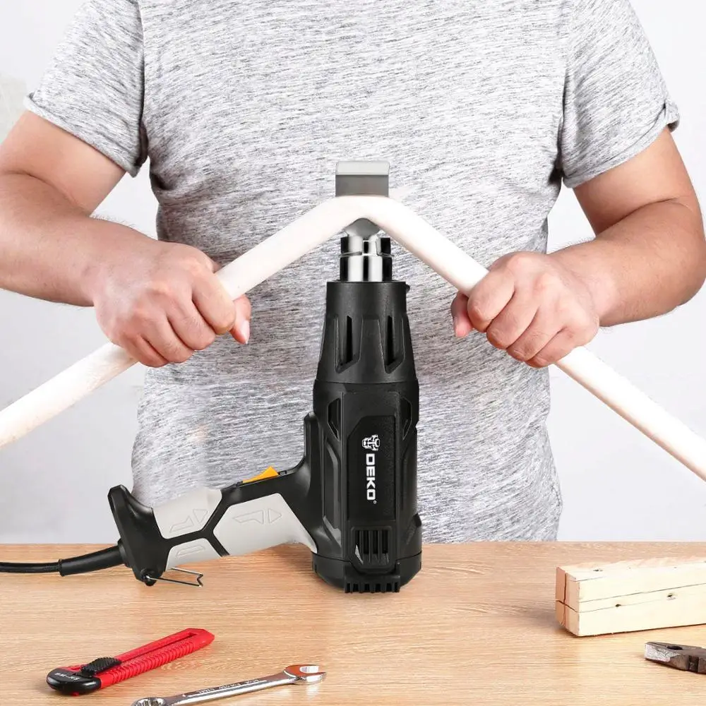 DEKO DKHG02 220V Variable Temperature Advanced Electric Hot Air Gun & 4 Nozzle Attachments Power Tool Hot Gun
