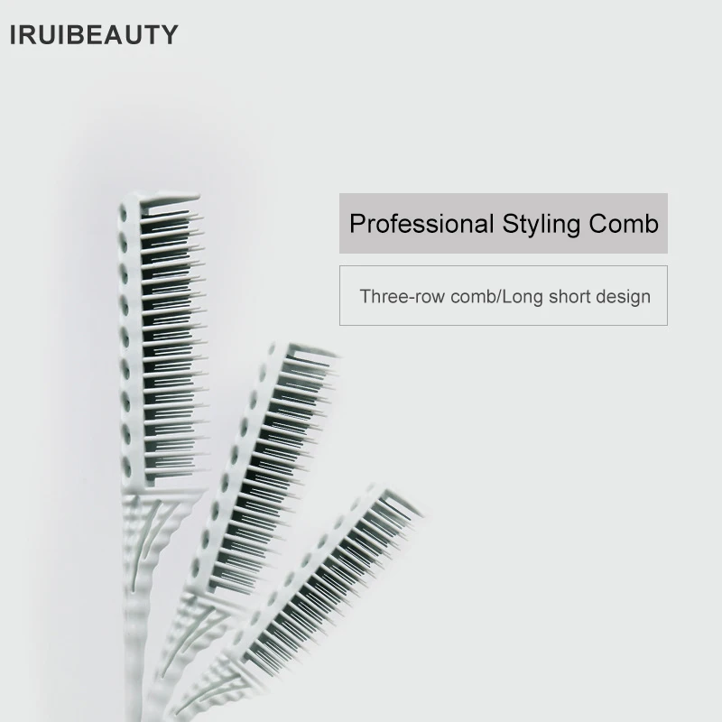 

Professional Heat Comb 3-Row Teeth Teasing Comb Detangling Brush Rat Tail Comb Adding Volume Back Coming Combs
