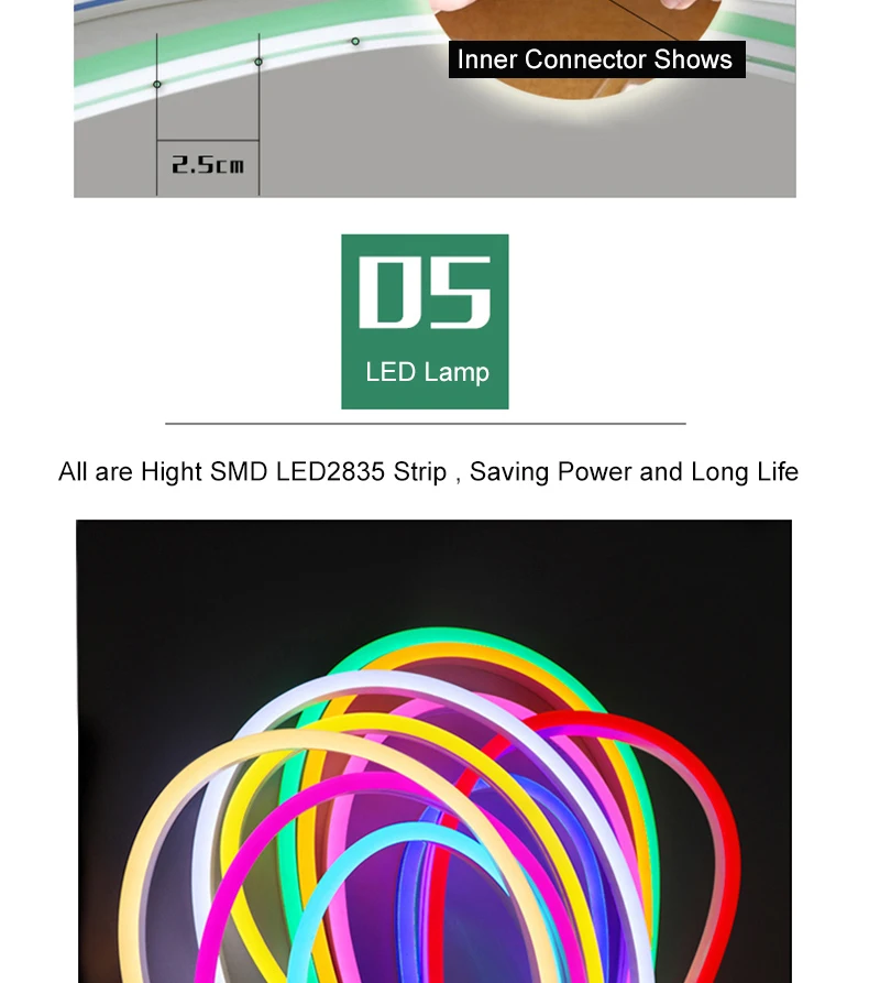 Неоновый свет Светодиодные ленты 12В гибкий SMD2835 120 светодиодный s/m силиконовой резины на открытом воздухе праздничного декора неоновая лампа IP67 Водонепроницаемый светодиодный освещение