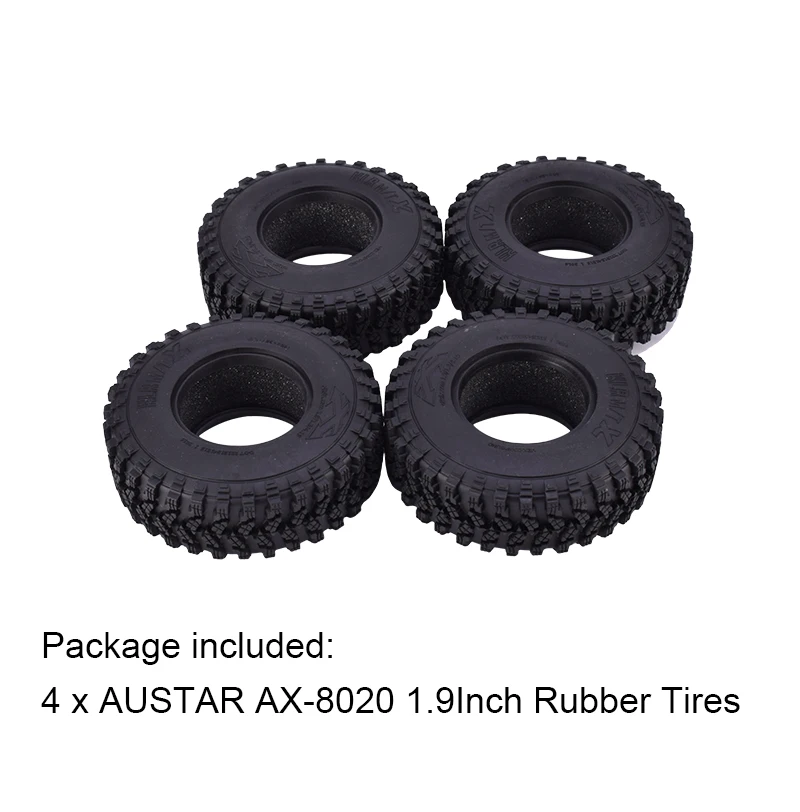 4 шт AUSTAR AX-8020 1,9 дюймов 105 мм резиновых камней Гусеничные Шины для 1:10 осевой RC4WD TF2 Traxxas Redcat SCX10 машинка на радиоуправлении