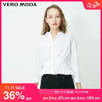 

Vero Moda Women's Retro Bow Decorated Back 3/4 Sleeves Short Shirt | 319331537