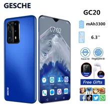 Смартфон GESCHE GC20, 2 + 16 ГБ, ИИ-режим, тройная камера, экран 6,3 дюйма FHD + Waterdrop, Android 9,0, распознавание лица, Cellura Helio P60, 3300 мАч