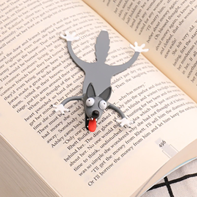 3D Stereo Cartoon Lovely Animal Bookmark Original cute cat PVC material Funny Student Children School Stationery For Kids Gift