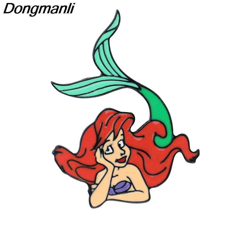 P4209 Dongmanli Русалка эмалированные булавки и броши для женщин модные нагрудные булавки рюкзак сумки значок подарки