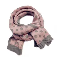 Корейский вязаный мягкий теплый осенне-зимний шарф в горошек для мальчиков и девочек; шали; шарфы; 95AB