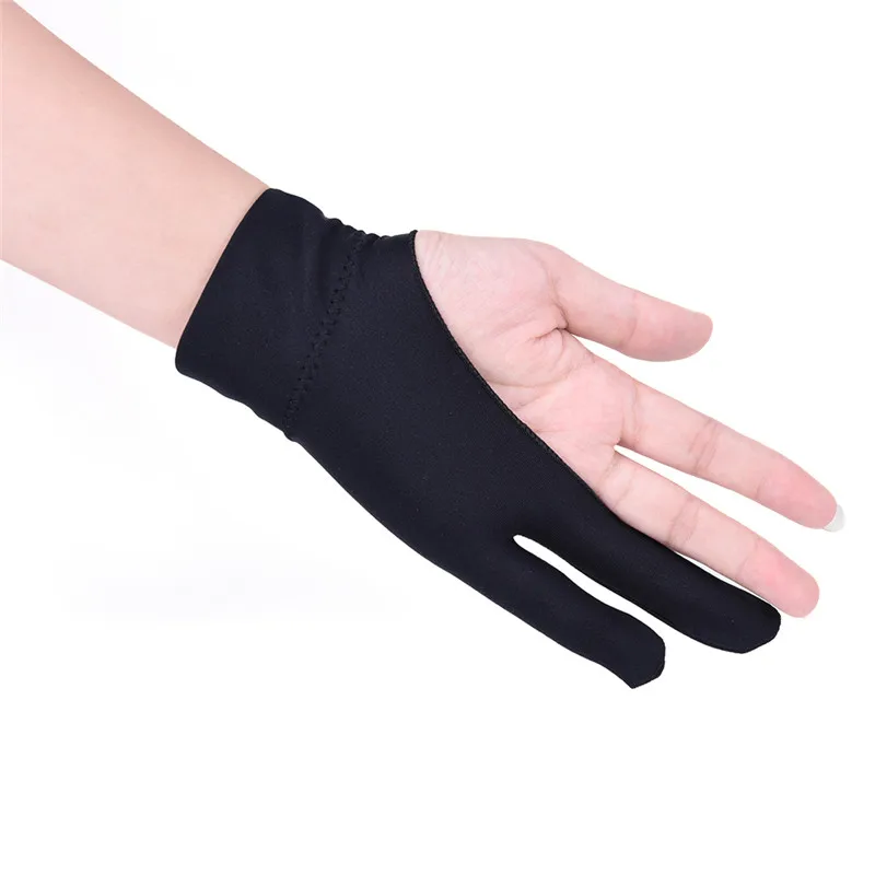 2 Finger Anti-fouling Both For Right And Left Hand Hot sale Black Drawing Glove For Artist Any Graphics Drawing Tablet
