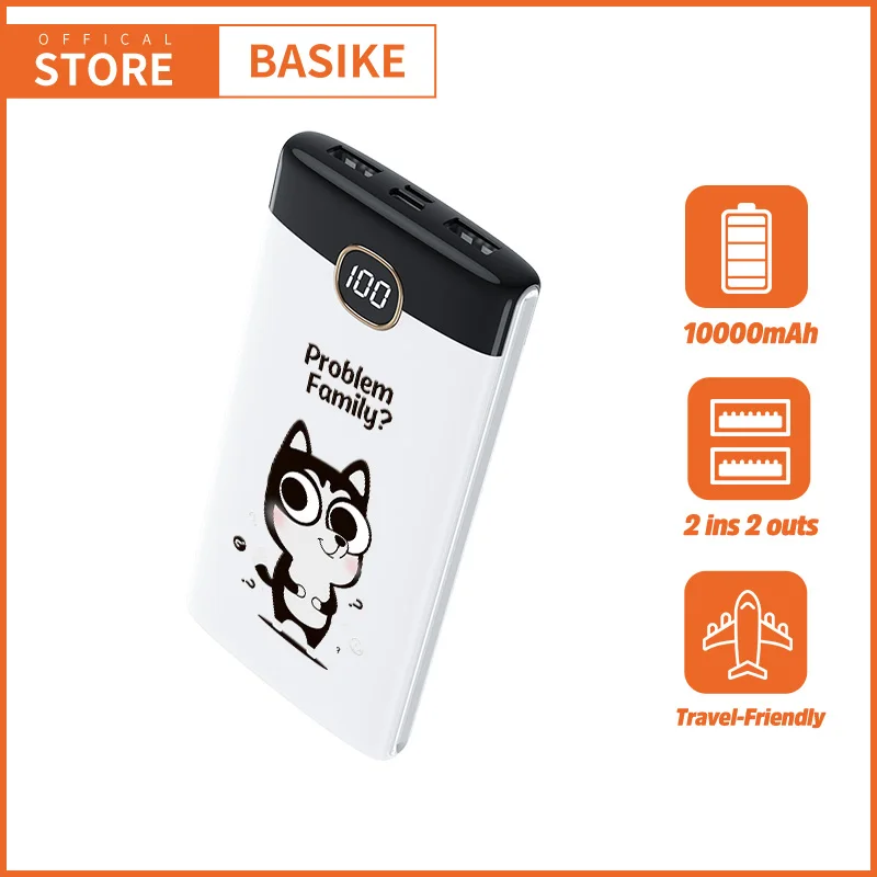 portable charger BASIKE Power Bank for iPhone Portable Charger Cute Powerbank for Xiaomi External Battery Bank for Gfit PoverBank For All Phone best portable charger Power Bank