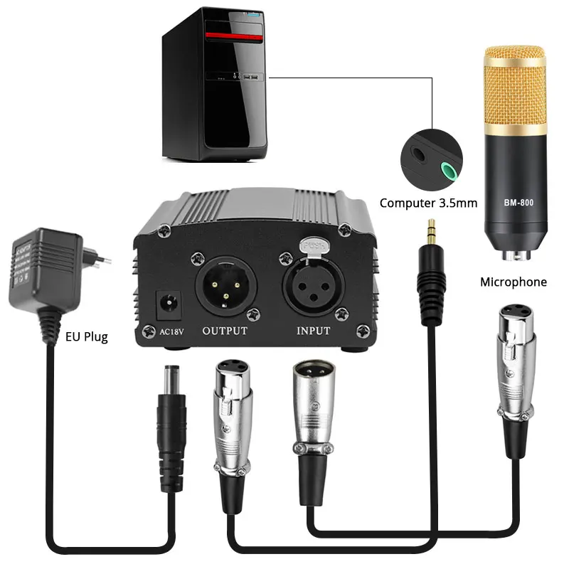 Professional BM 800 караоке микрофон конденсаторный микрофон наборы Комплект Mikrofon для компьютера микрофон аудио вокальный запись