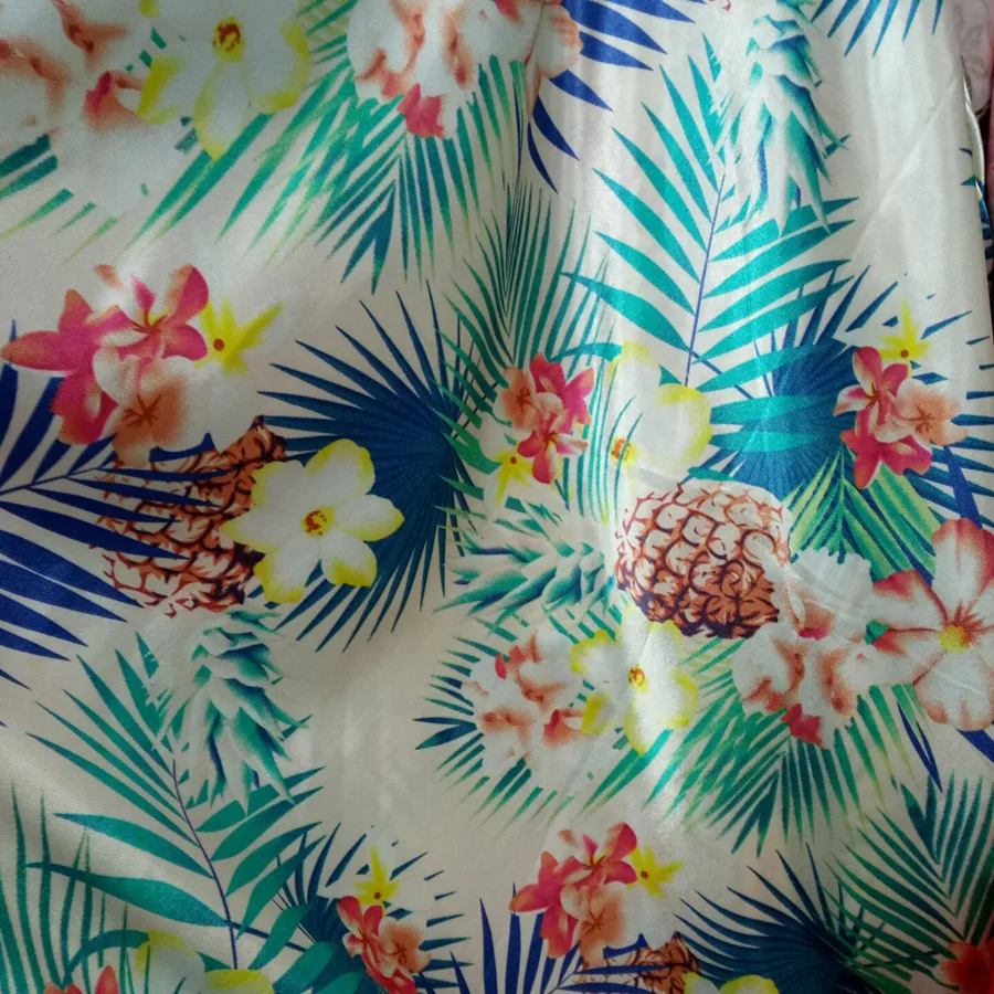 Hawaii Style Satin fabric craft Soft glossy DIY Lining Material craft Polyester Charmeuse Fabric