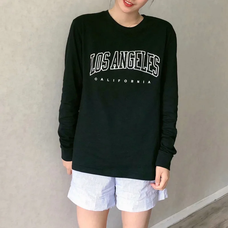 

UNUTH Girls Soft Cotton O Neck T-shirt 2022 Spring-autumn Fashion Ladies Casual Straight T-shirt Female Letter T-shirt Top