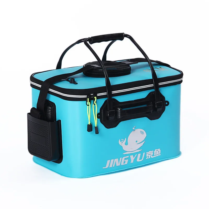 Sky blue 50cm 40 мм/45 мм/50 см Портативный сумки для рыбалки одежда ведро Шестерни Открытый ева рыбалка ведро складной кемпинг Пеший Туризм ведро Рыбалка снасти - Цвет: Sky blue 50cm