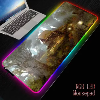 

MRGBEST Final Fantasy Landscape RGB Anti-slip Natural Rubber Computer Anime Mousepad Mat Speed Locking Edge Dropshipping