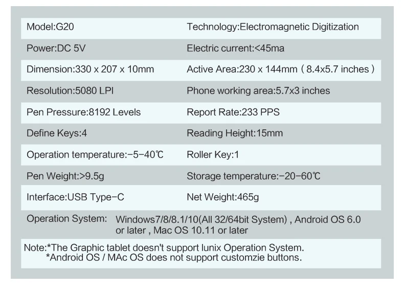 10moons G20 графический планшет 8192 уровней цифровой планшет для рисования с роликом нет необходимости зарядки ручка планшет Поддержка Android телефон