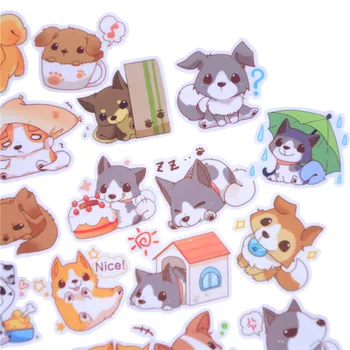 

40pcs Cute Dogs Scrapbooking Stickers Self-made Animal Poppy Decorative Sticker DIY Craft Photo Albums Decals Diary Decor