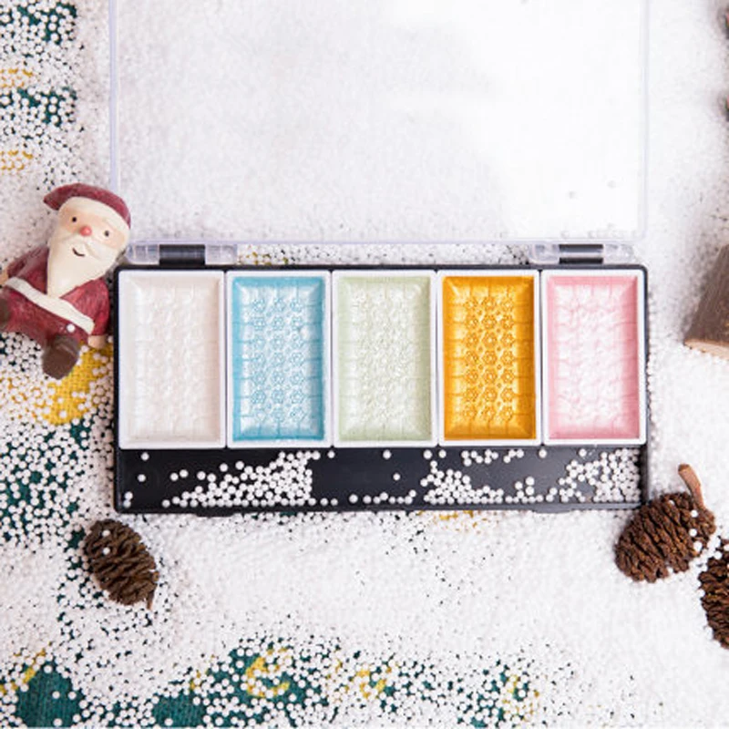 5/8Color Metallic Pearl Watercolor Pigment Set Gold Paint Waterbrush Artist Painting Drawing Watercolor Paper watercolor paint watercolor pigment
