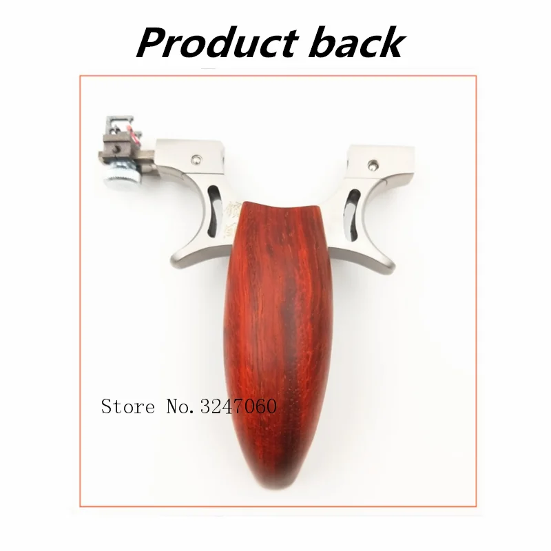 

Solid wood handle alloy flat leather hunting slingshot mechanical sight with rubber band outdoor shooting leisure entertainment