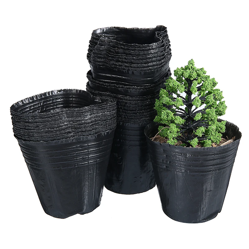 

100pcs Plastic Flower Nursery Pots Plant Starters Flowerpot Seedlings Planter Containers For Home Garden Cultivation