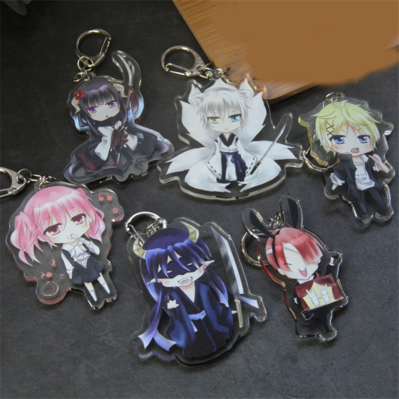 1pc Anime Inu x Boku Secret Service Cartoon Shirakiin Ririchiyo Keychain Acrylic Pendant Cosplay Prop Decor Keyring for Girl Boy | Украшения