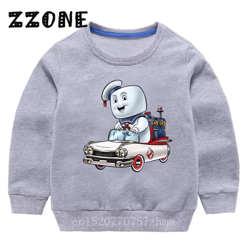 5224J-Gray Детские толстовки с капюшоном, забавные толстовки для детей, в старом школьном стиле, с привидениями, пуловер для малышей, топы для девочек и мальчиков, осенняя одежда, KYT5224 - Цвет: 5224J-Gray