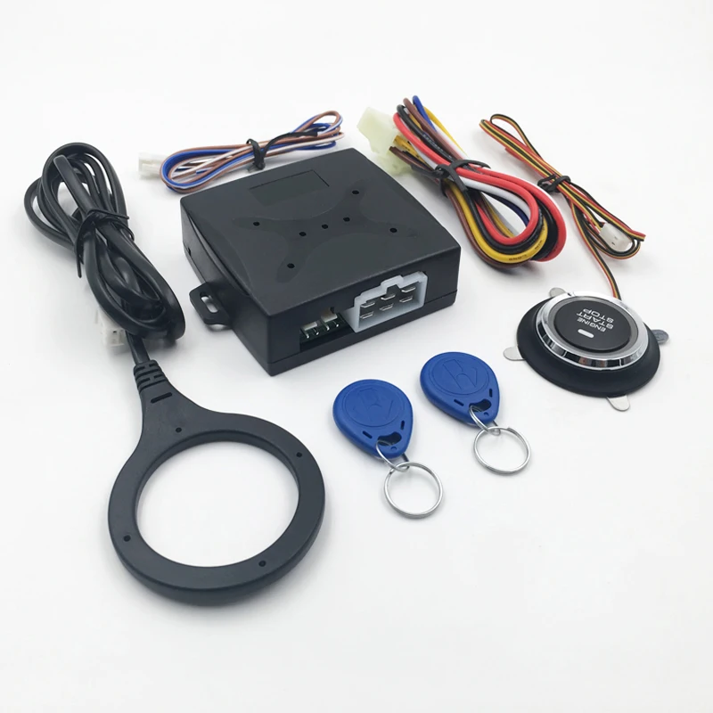  Car Alarm Car Engine Push Start Button RFID Lock Ignition Starter Keyless Entry Start Stop Anti-the