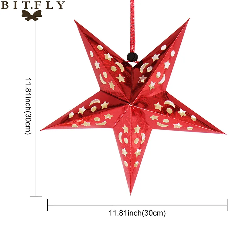 BIT. FLY 30 см DIY Висячие 3D бумажные звезды рождественские украшения бумажный фонарь Свадьба День Рождения украшения для вечеринки сделанные своими руками принадлежности