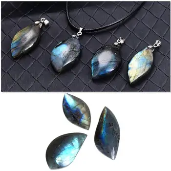 

1Pc Top Blue Natural Labradorite Crystal Moonstone Rough Polished Jewellery Pendant Collectables Colorful Shine Stone Home Decor