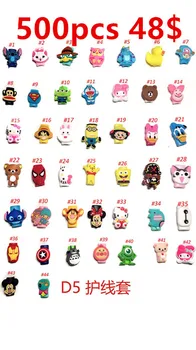 

500pcs/lot USB cable Earphones Protector colorful Cover For iphone android cable Data Line Protection sleeve free shipping